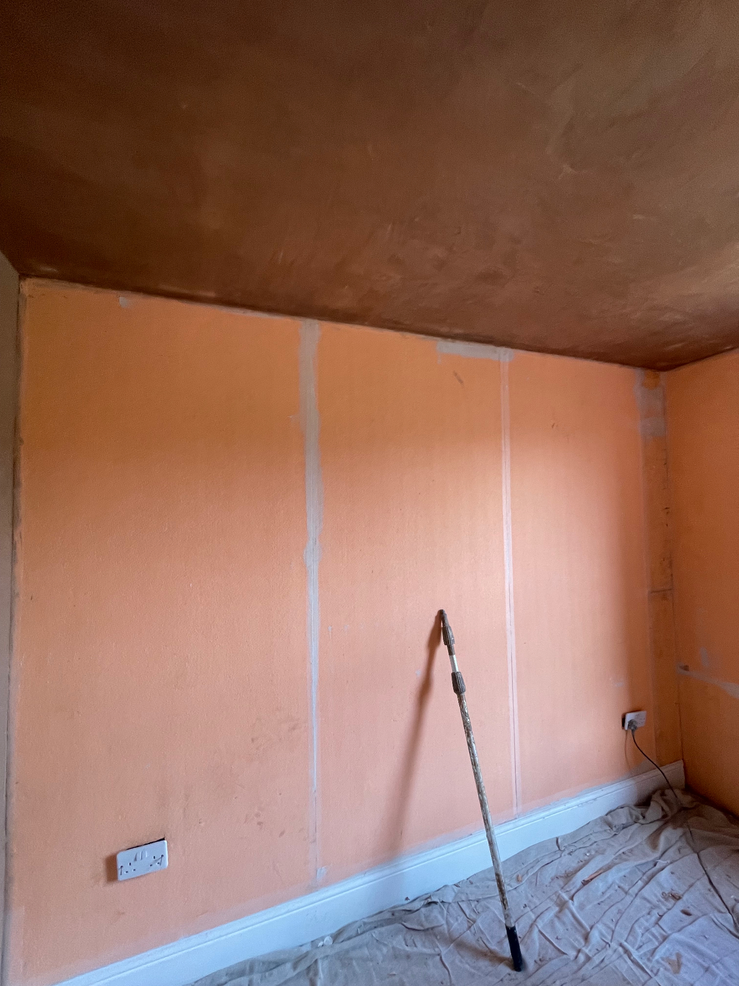 ISO-THERM fitted to a cold solid wall ready for plastering